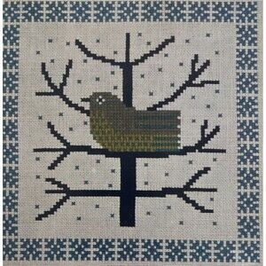 Vintage Danish Huck Embroidery Designs WINTER BIRD Cross Stitch Pattern 5x5